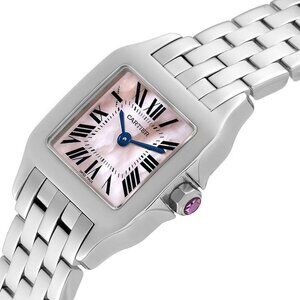 Cartier W25075Z5 Santos Demoiselle Ladies MOP Edition Blue Steel Hands 2698